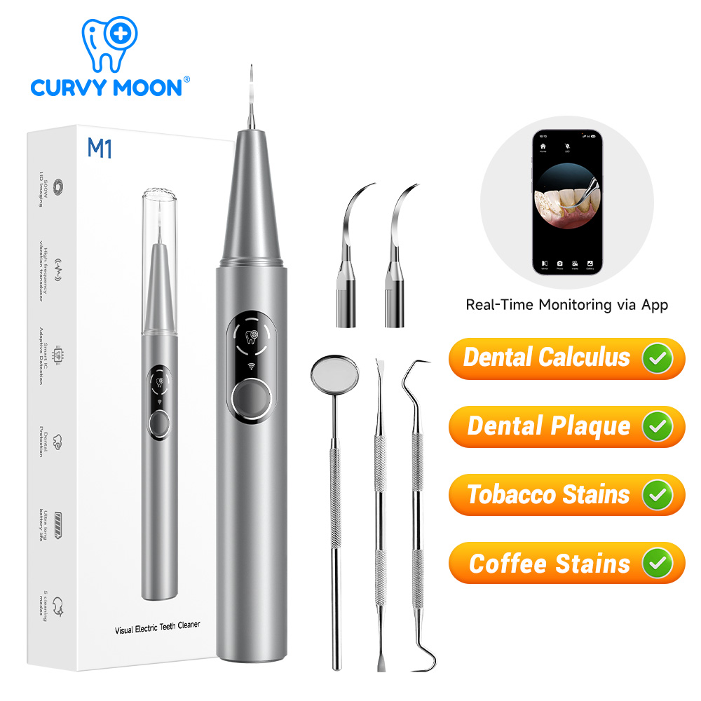Teeth Whitening And Stain Removal - CURVY MOON Visible Electric Ultrasonic Tooth