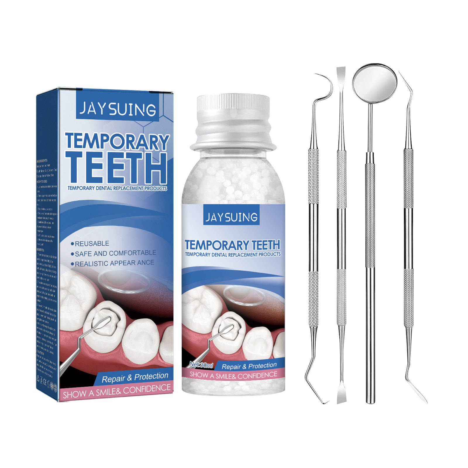 Temporary Tooth Repair Kit Den - đánh giá và giá Teeth Whitening Before And After