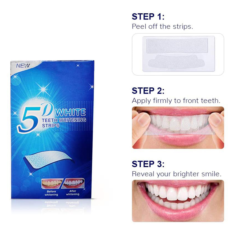 5D White Teeth Whitening Strip - đánh giá và giá Teeth Whitening Before And After